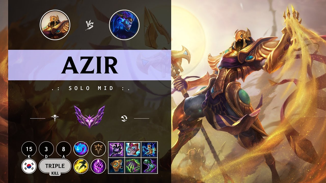 Azir Mid vs Aurelion Sol - KR Master Patch 14.10