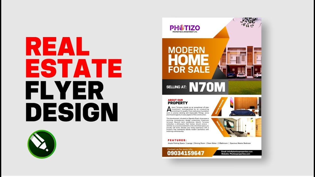 HOW TO DESIGN A FLYER IN CORELDRAW  // REAL ESTATE FLYER DESIGN