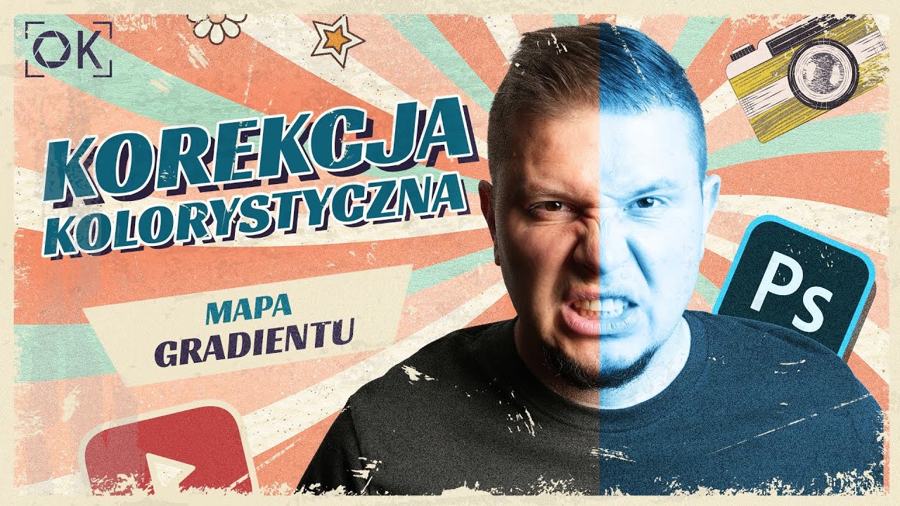 Korekcja kolorystyczna z użyciem map gradientu czyli color grading w Photoshopie.