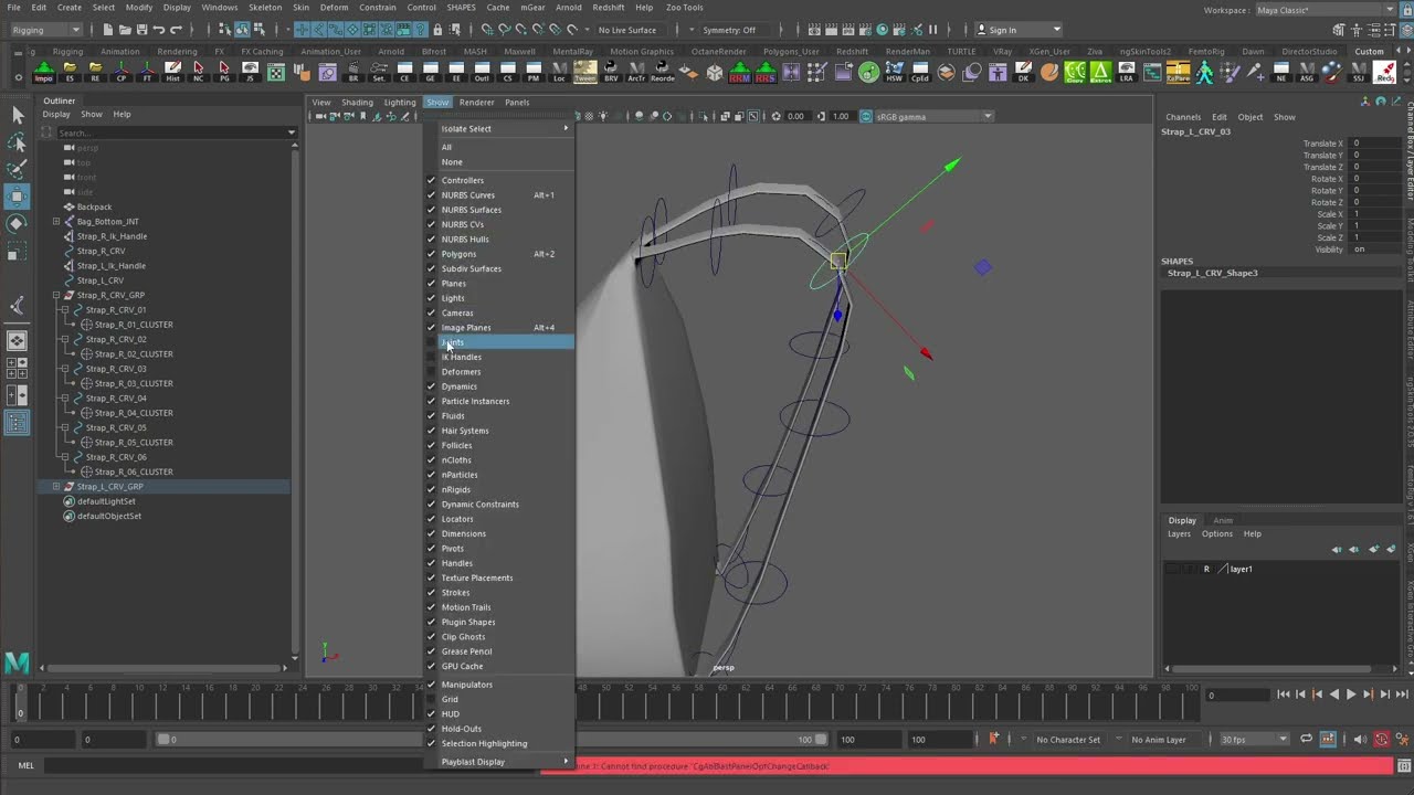 Rigging a Backpack in Maya 04 - Setting up Control Relationships