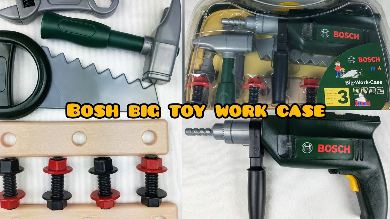Toy Work Case! Bosch Toy Drill and Tools - Plastic Toy Hammer - Toys for Kids