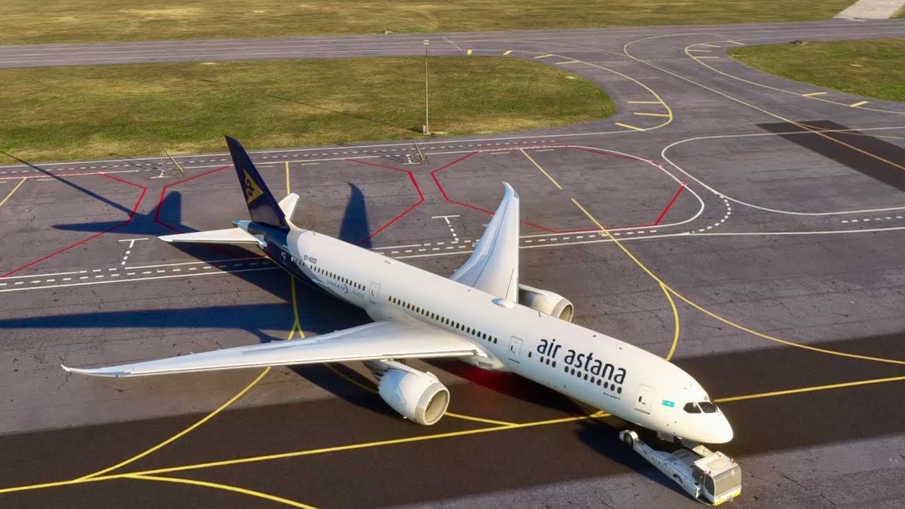 Air Astana B787-9 Dreamliner, takeoff from NQZ, UACC