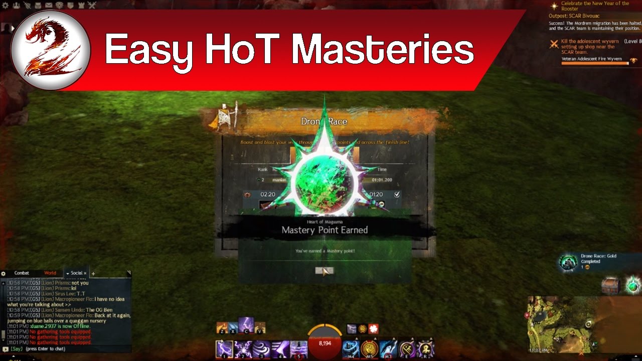 Guild Wars 2: Простейшие способы получения очков мастерства в «Сердце Шипов» и простые приключени...