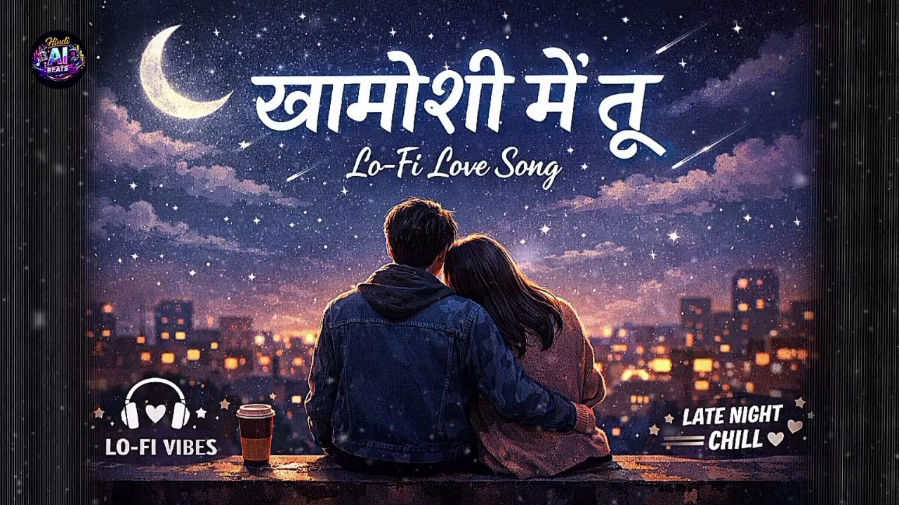 खामोशी में तू 💙 | Lo-Fi Love Song | Romantic Night Vibes | Long Music Video @HindiAIBeats #song 