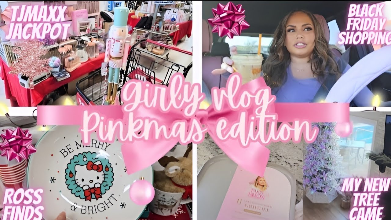 BLACK FRIDAY SHOPPING 🛍 NEW CHRISTMAS TREE! ULTA|TJMAXX TARGET ROSS#pinkchristmas