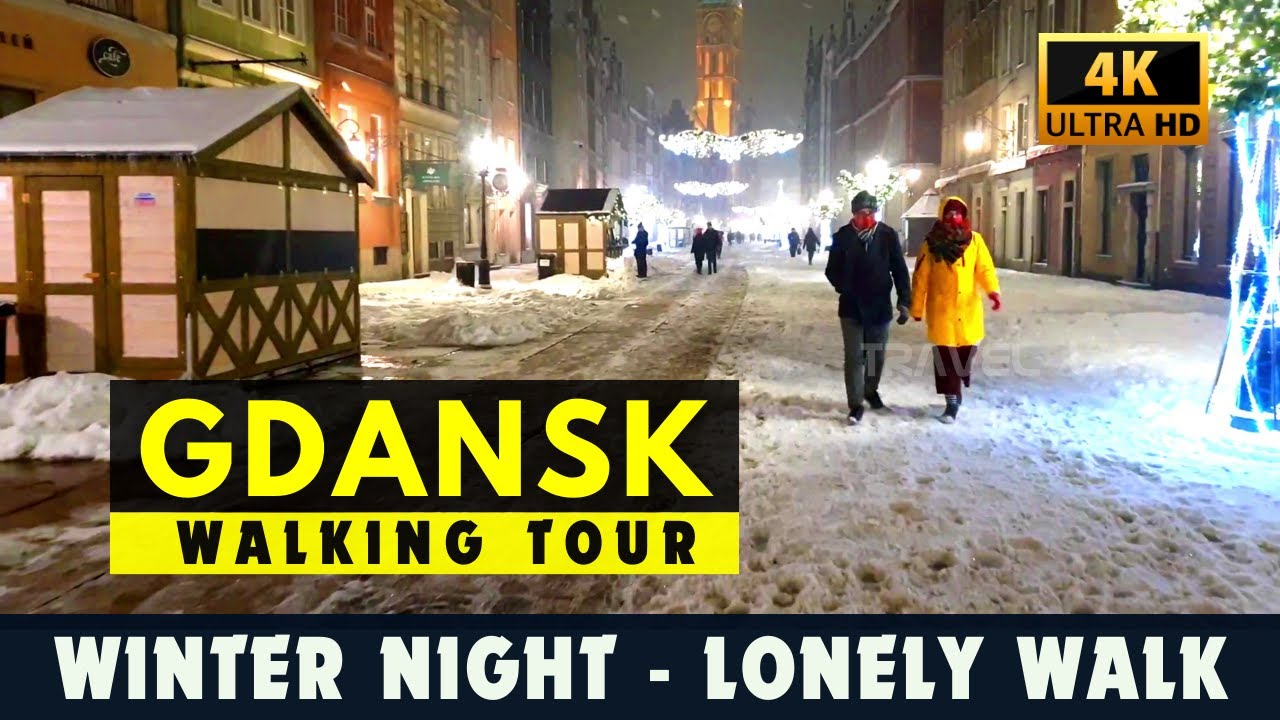 Magical Gdansk Winter Night Walk: Exploring Old Town's Snowy Streets - Lonely Walk