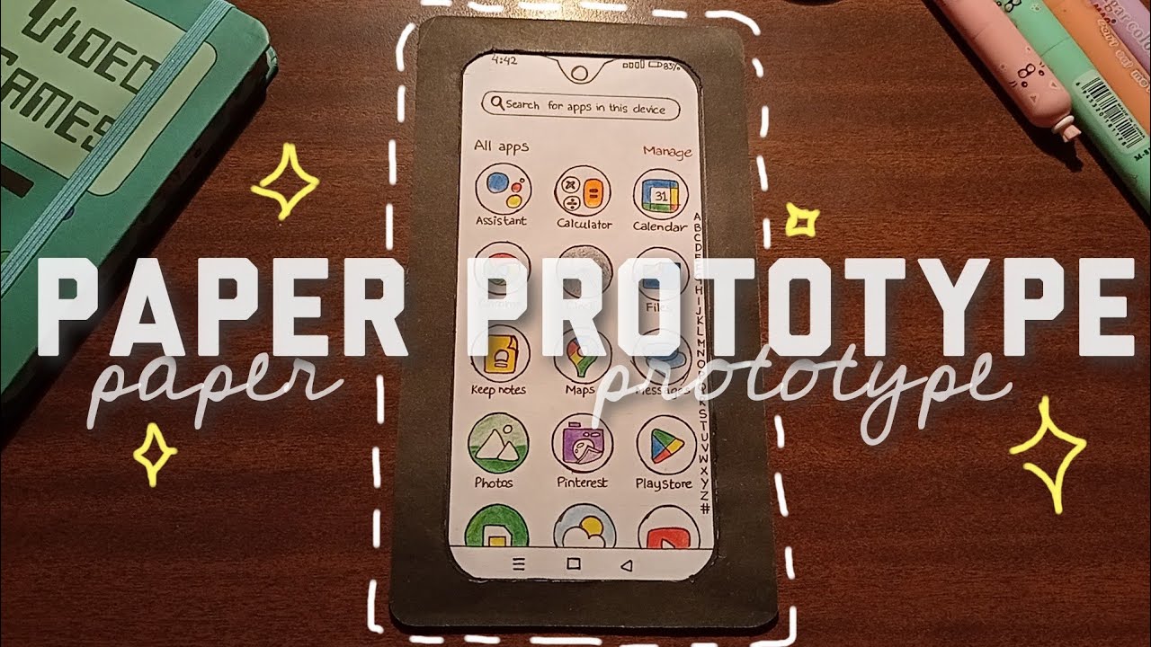 Paper Prototype of a mobile application.