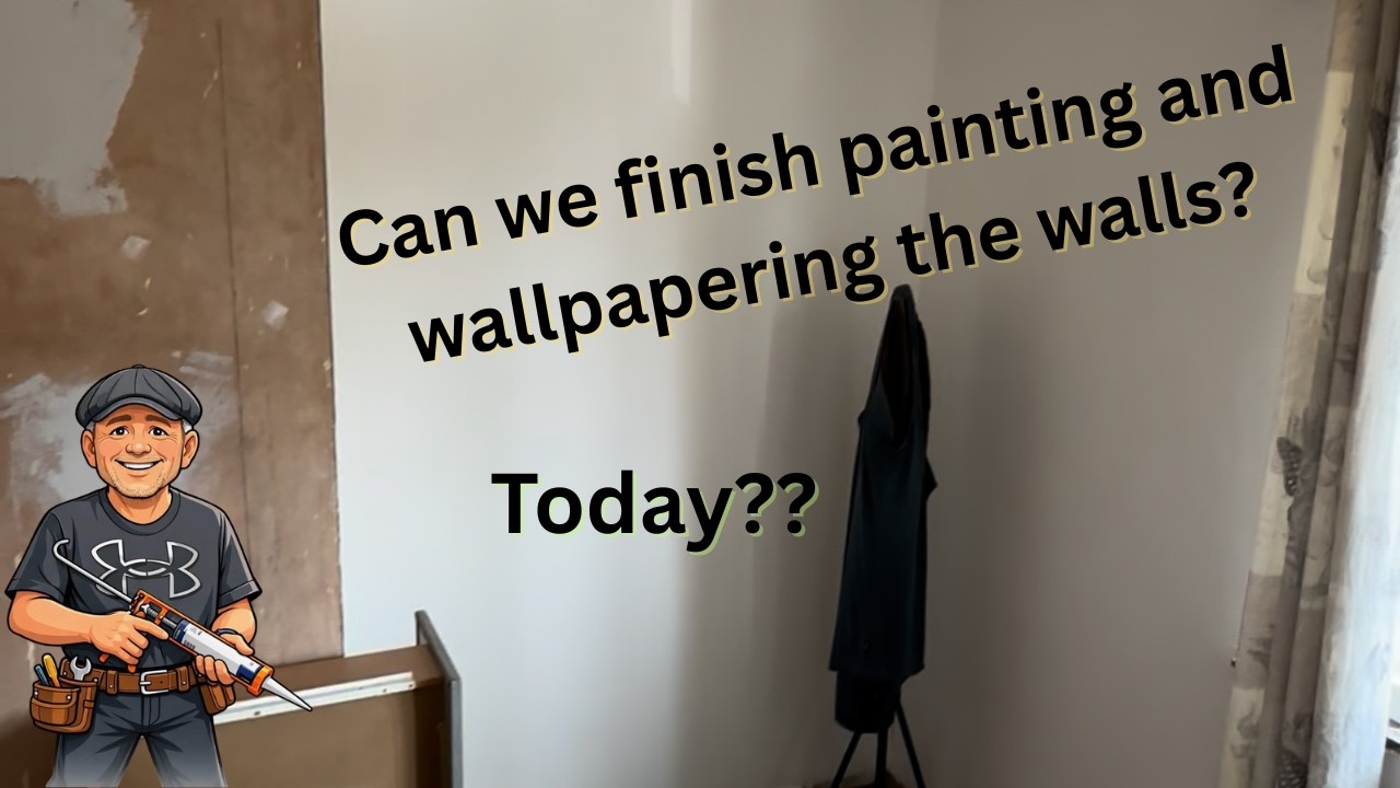 Painting all the walls and wallpapering the feature wall, Bedroom renovation pt 3.