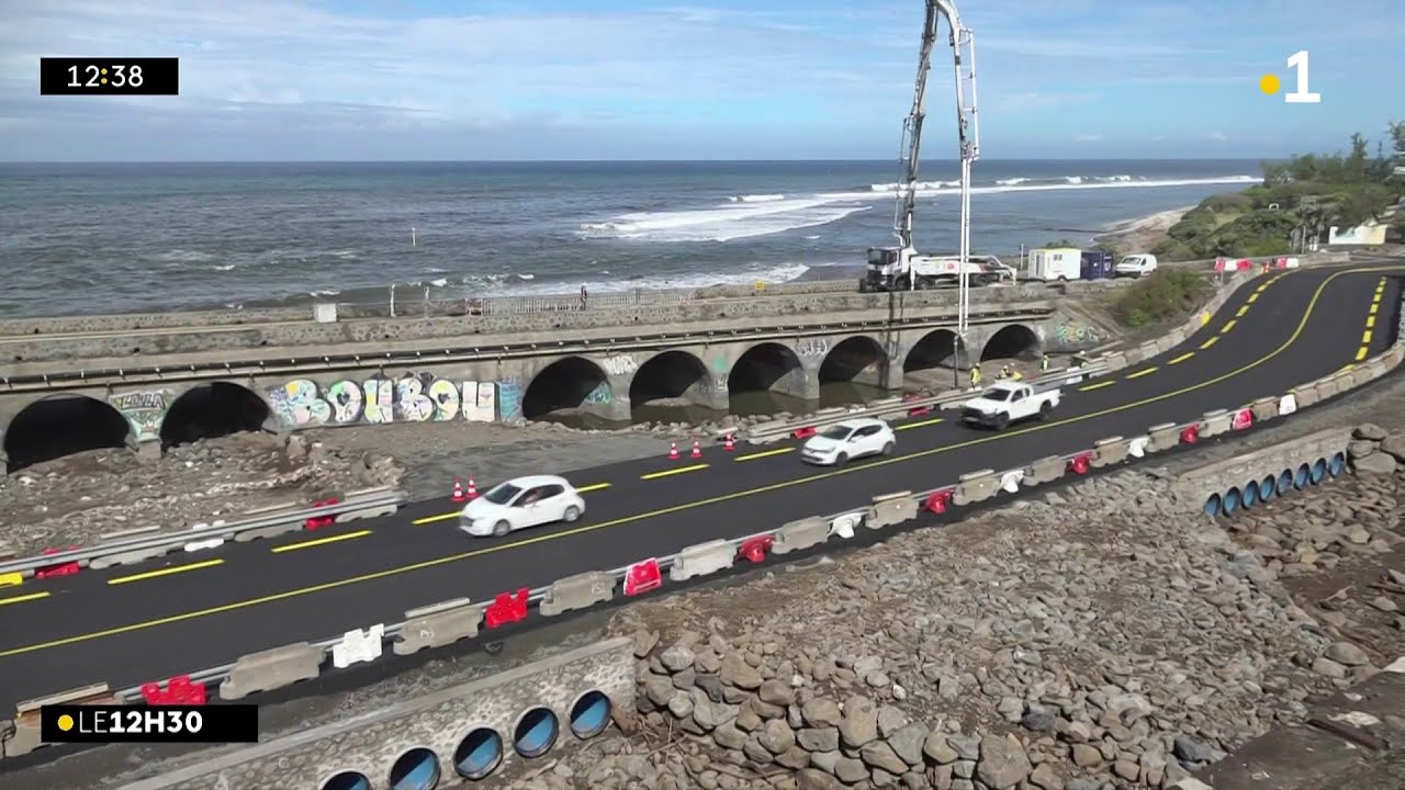 Saint-Leu : le radier provisoire de la ravine des Colimaçons est en service.
