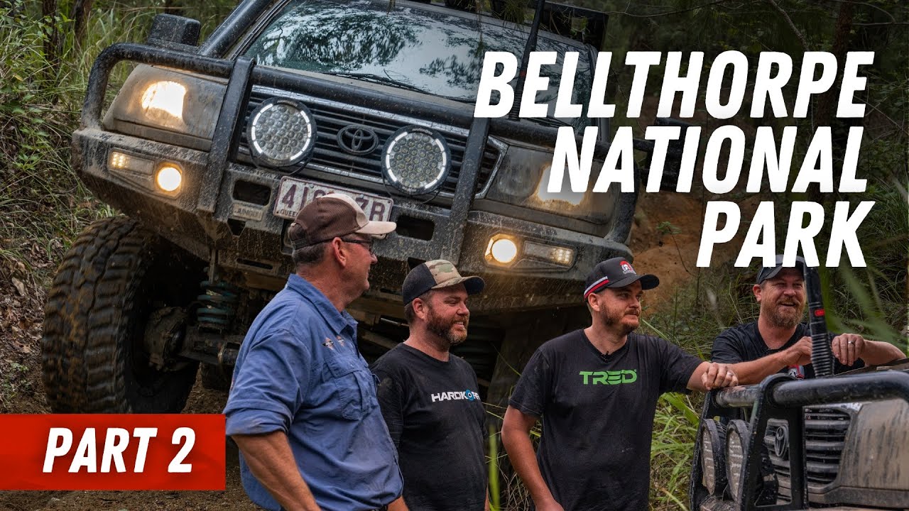 105 Series SENDS IT | 4WDing in Bellthorpe National Park | Engine held down with ratchet straps
