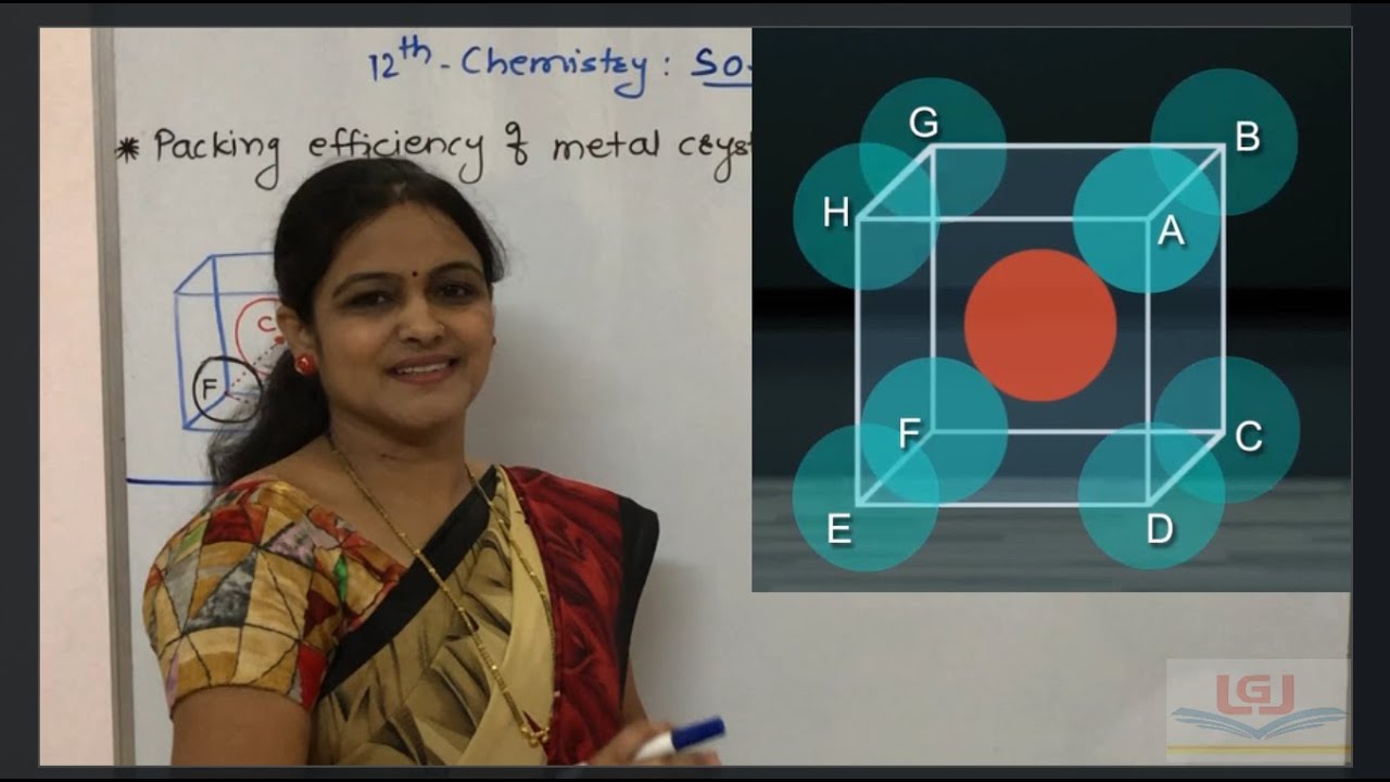 Solid State Lecture-7   Packing efficiency of metal crystal in body-centred cubic lattice (bcc)