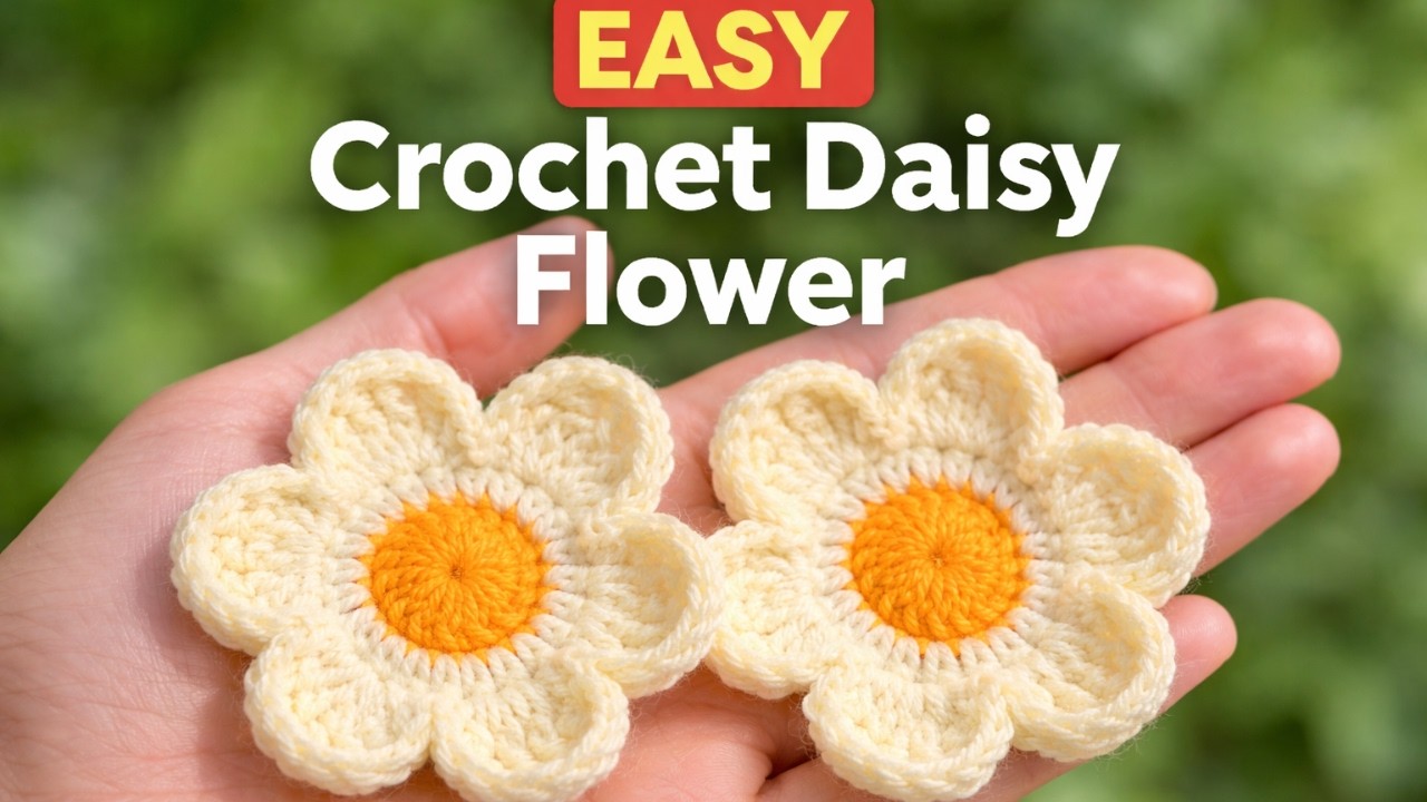 How to Crochet a Daisy Flower (Super Easy & Quick!) 🌼