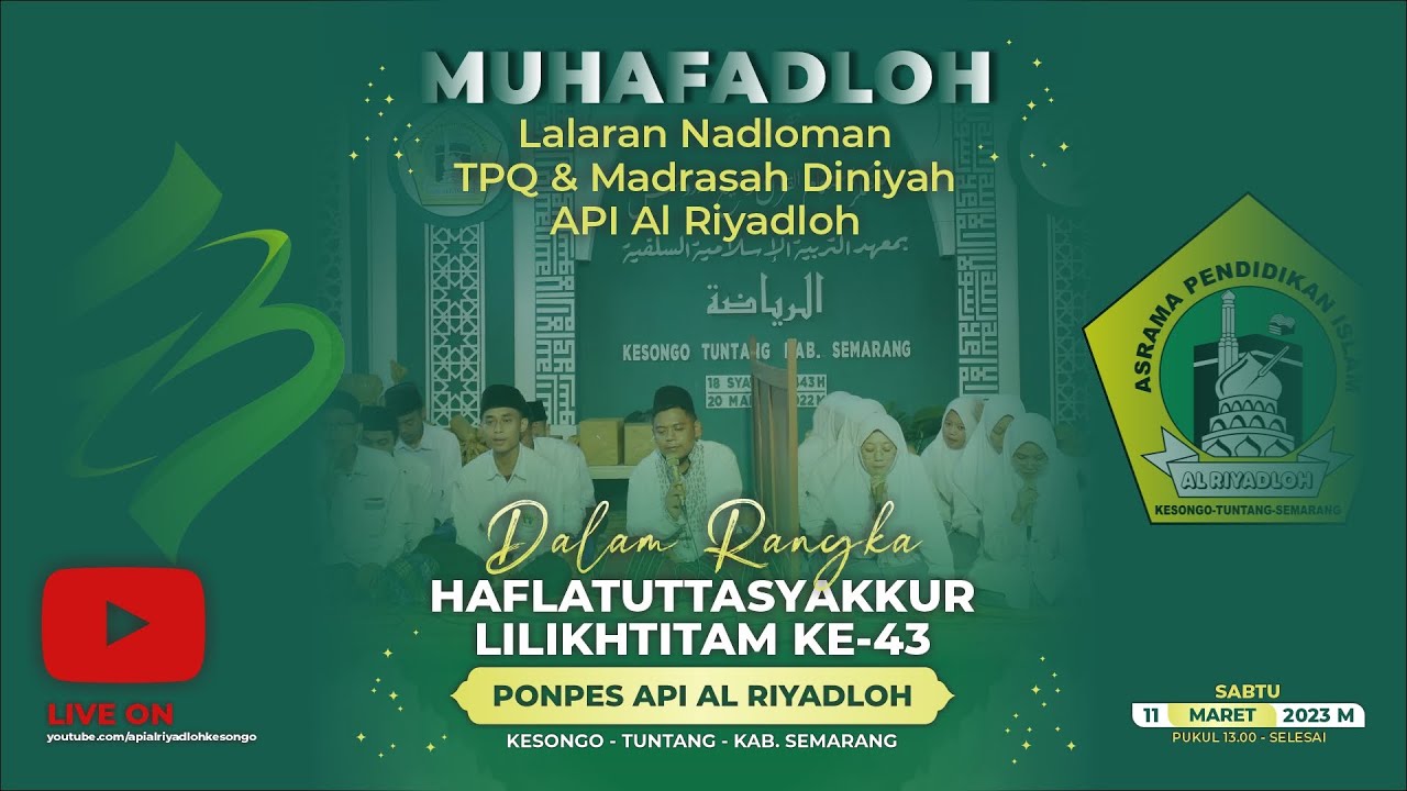 MUHAFADZOH NADHOMAN SANTRI MADIN KELAS 9 DAN 10 API AL RIYADLOH KESONGO
