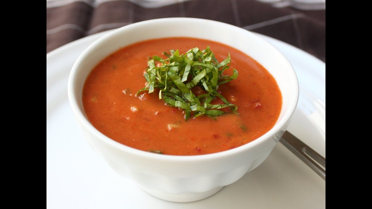 Gazpacho Recipe - Cold Tomato Cucumber Pepper Soup