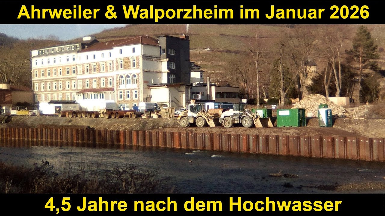 Ahrtal im Januar 2026 - Bilder des Ahrufers in Ahrweiler & Walporzheim