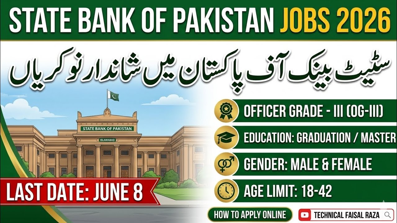 State Bank of Pakistan Jobs 2026  | How to Apply Online