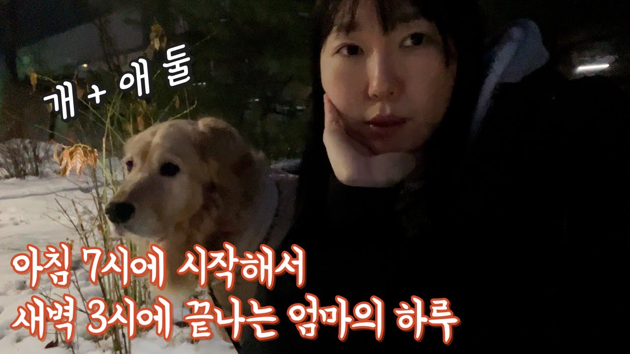7시 강아지 산책으로 시작해서 새벽 3시 강아지 산책으로 끝나는 엄마의 하루 / 애들 학교 데려다 주고 데리고 오고~ 학원 데려다 주고~ 데리고 오고~