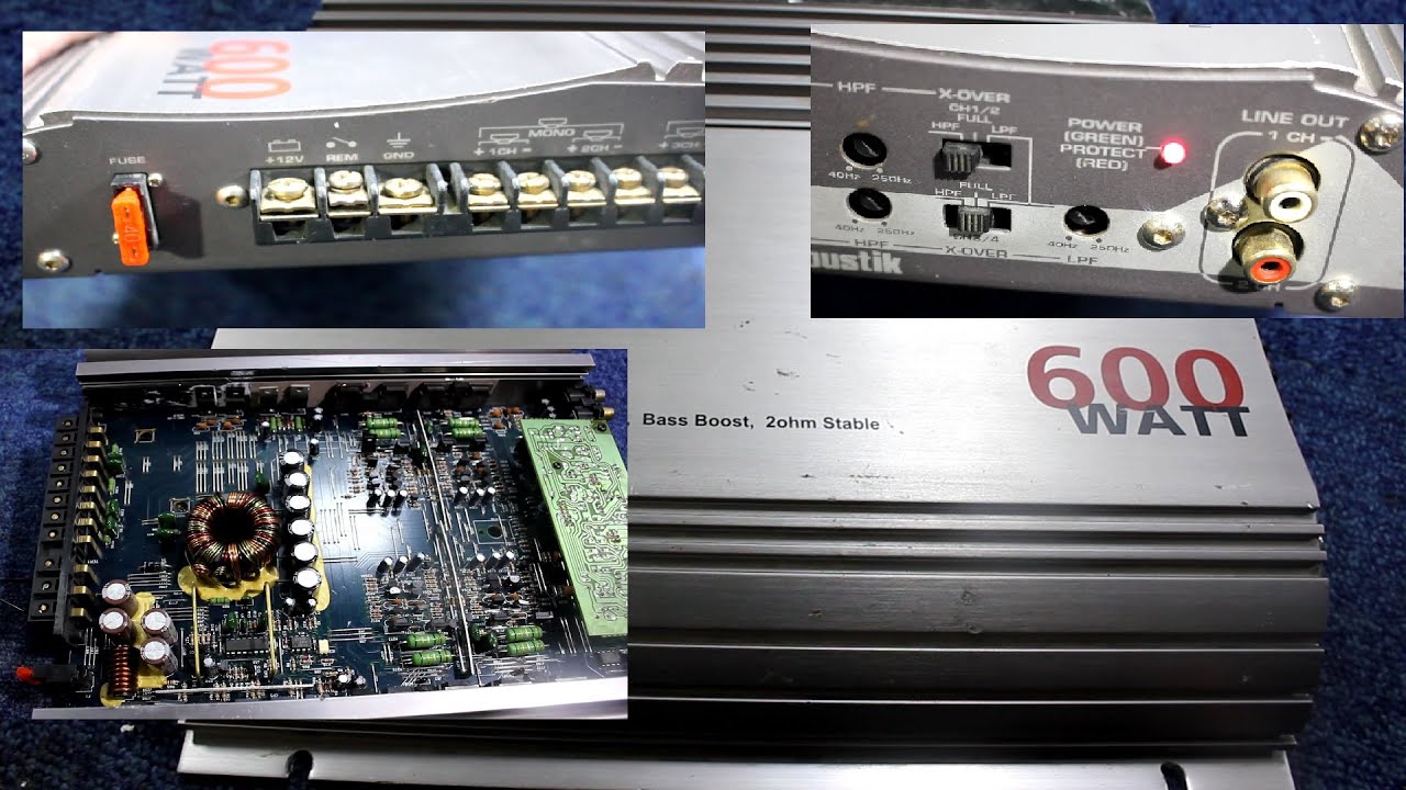 إصلاح مضخم صوت السيارات 600 وات مشكل لمبة الحماية الحمراء red led protect power amplifier