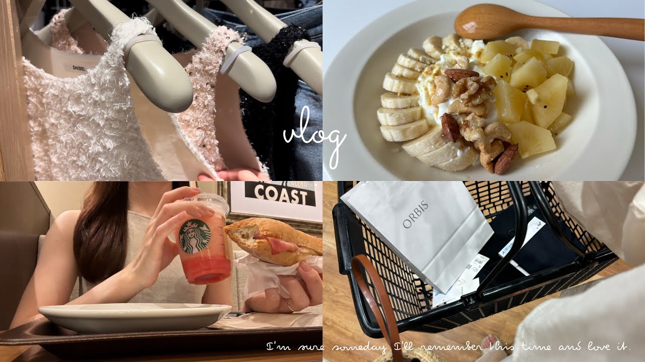〔vlog〕結婚式まであと100日なプレ花嫁の日常👰🏻‍♀️｜美容と準備に励む🎀,スタバランチ🍑,UNIQLO🐈