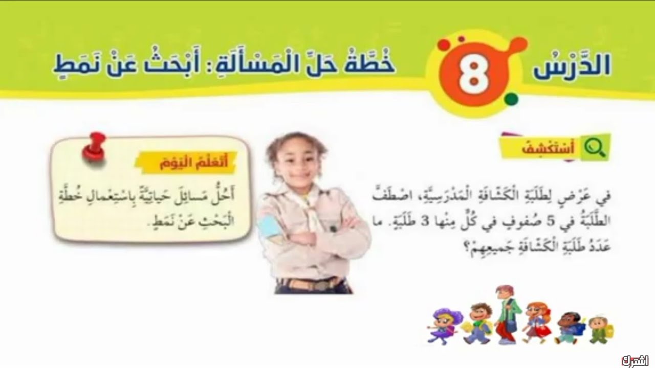 خطة حل المسألة البحث عن نمط رياضيات الصف الثاني الفصل الثاني المنهاج الجديد
