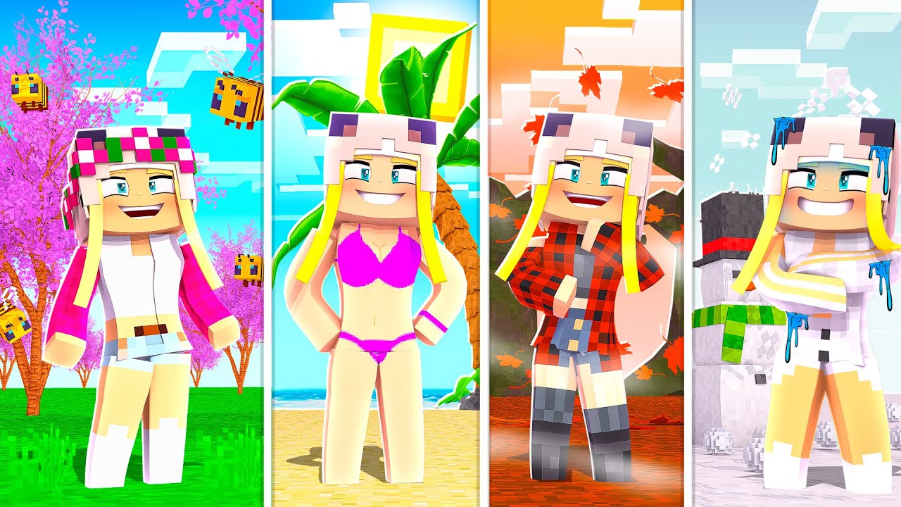 4 JAHRESZEITEN in MINECRAFT! ✿ FRÜHLING vs. SOMMER vs. HERBST vs. WINTER [Deutsch/HD]