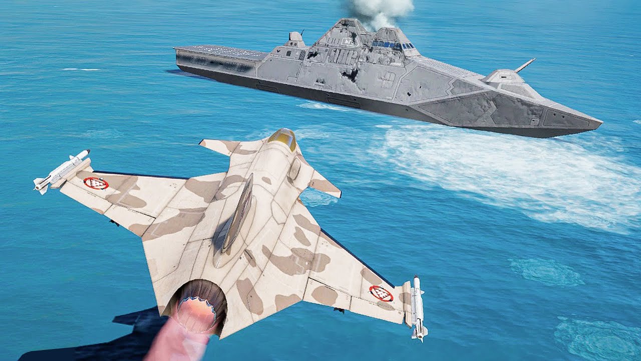 Airplane Crashes Into Battleships - NUCLEAR OPTION
