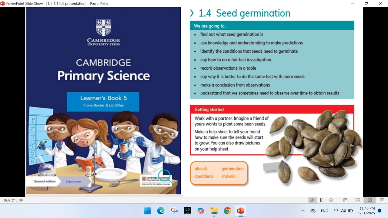 "1.4 Seed Germination – Cambridge Primary Science Learners Book 5