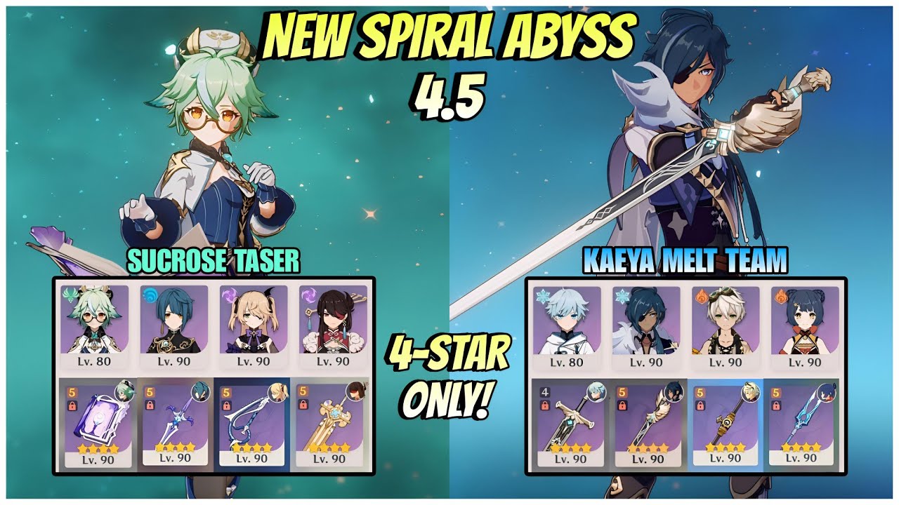 F2P! Sucrose Taser & Kaeya Melt Team Spiral Abyss 4.5 Floor 12 | Genshin Impact