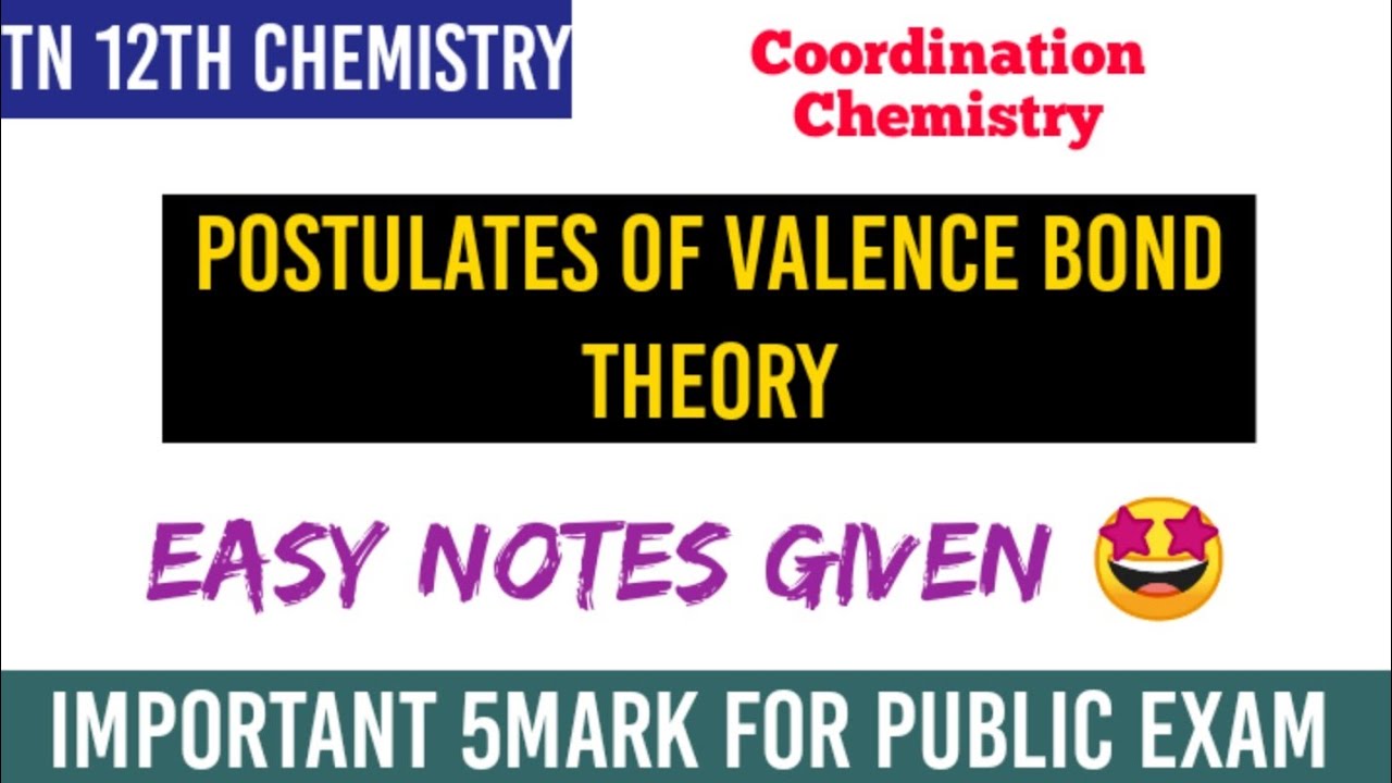 Valence Bond theory|Coordination Chemistry|Class12|Chemistry|Tamil