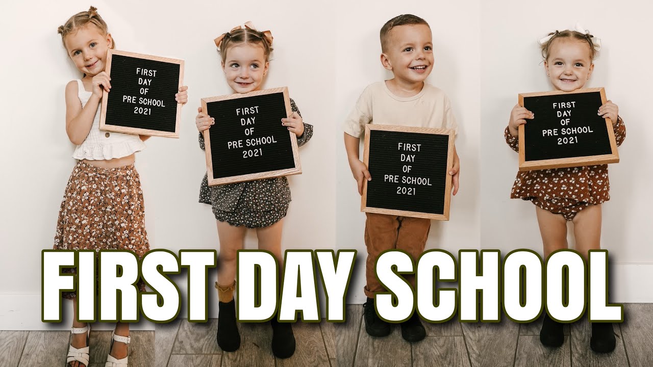 Triplets First Day of PreSchool! 4 Kids at Same School! Back to School 2021