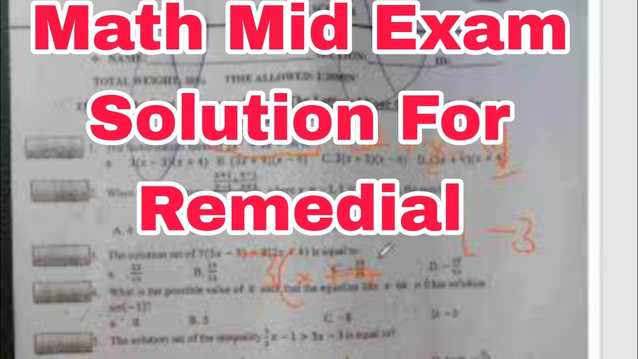 # maths mid exam for remedial