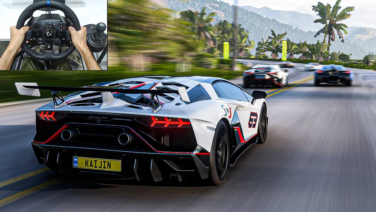 Lamborghini Aventador SVJ VS Hypercars - Forza Horizon 5 | Logitech G923 Steering Wheel