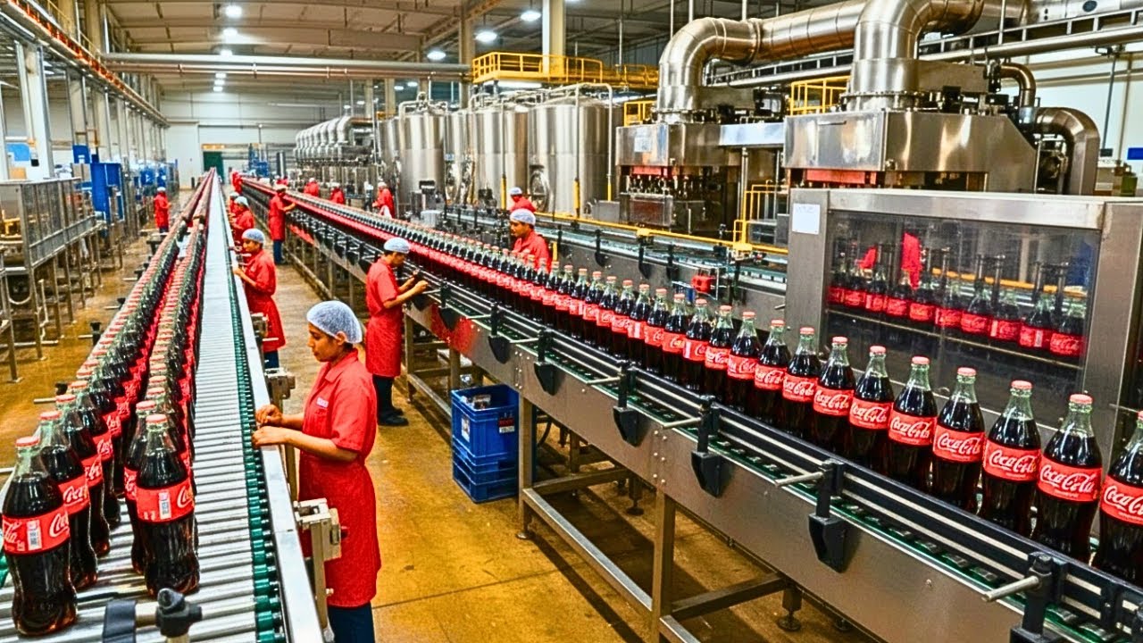 Inside the Modern Coca-Cola Factory: How Coca-Cola Is Made  (Full Process )