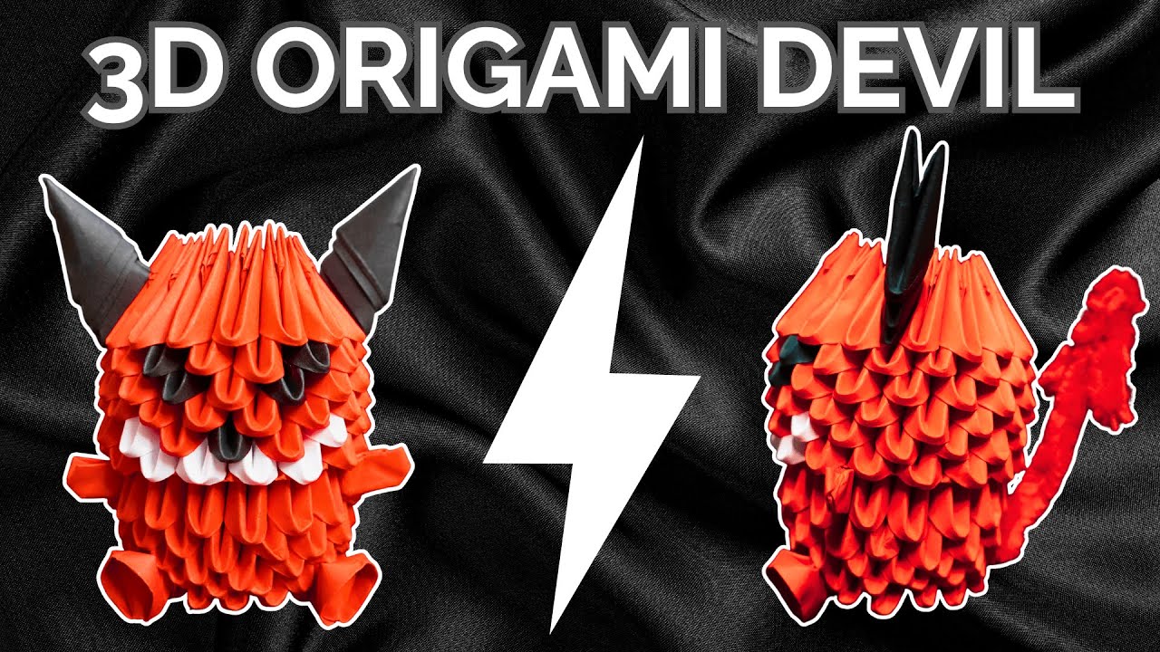 3D Origami Devil - Halloween Model Tutorial