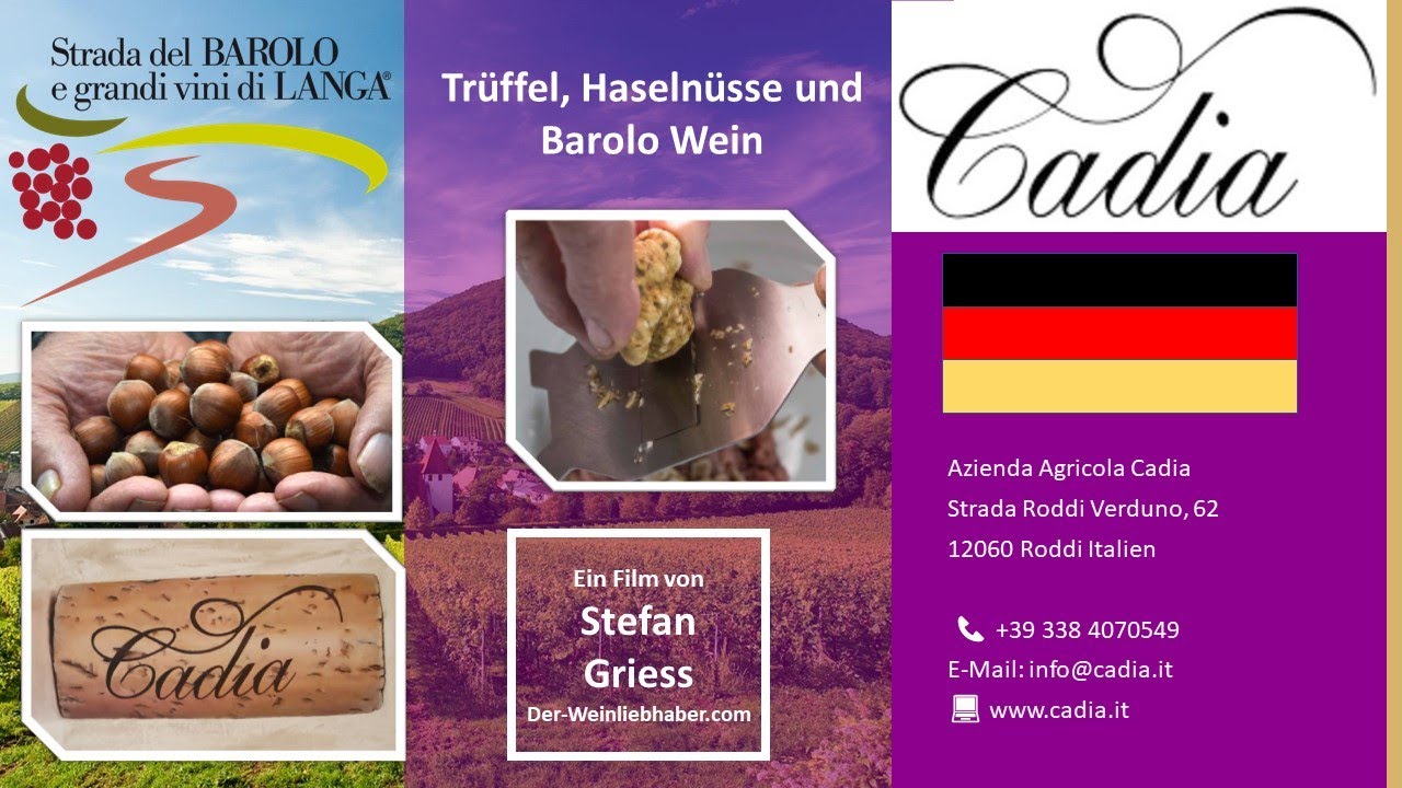 Trüffel, Haselnüsse und Barolo Wein vom Weingut Cadia Piemont Italien