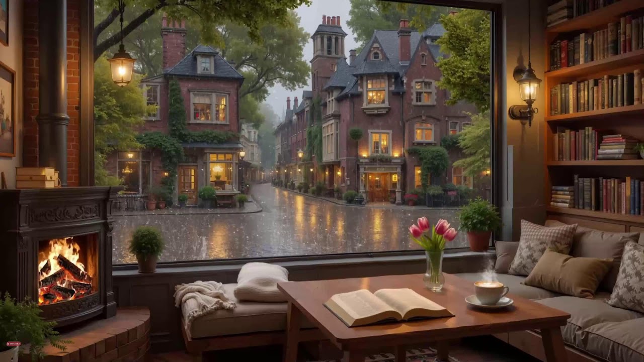 Rainy Nights At The Cozy Cabin 🏠💡 Soft Jazz Piano & Window Rain Sounds for Sleep & Focus