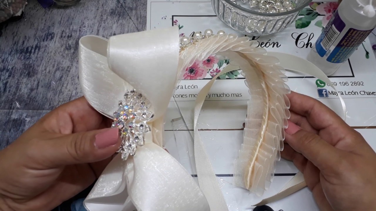Como hacer una diadema elegante para ceremonia 15 años o algo en ESPECIAL |MAYRA LEÓN |