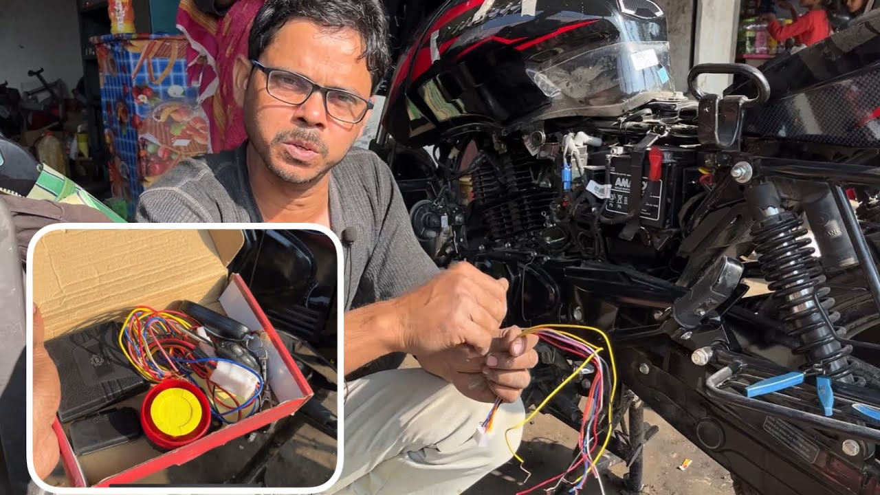 pulsar bs6 bike per motorcycle alarm system fitting/fitting karneke bad product kharab nikala