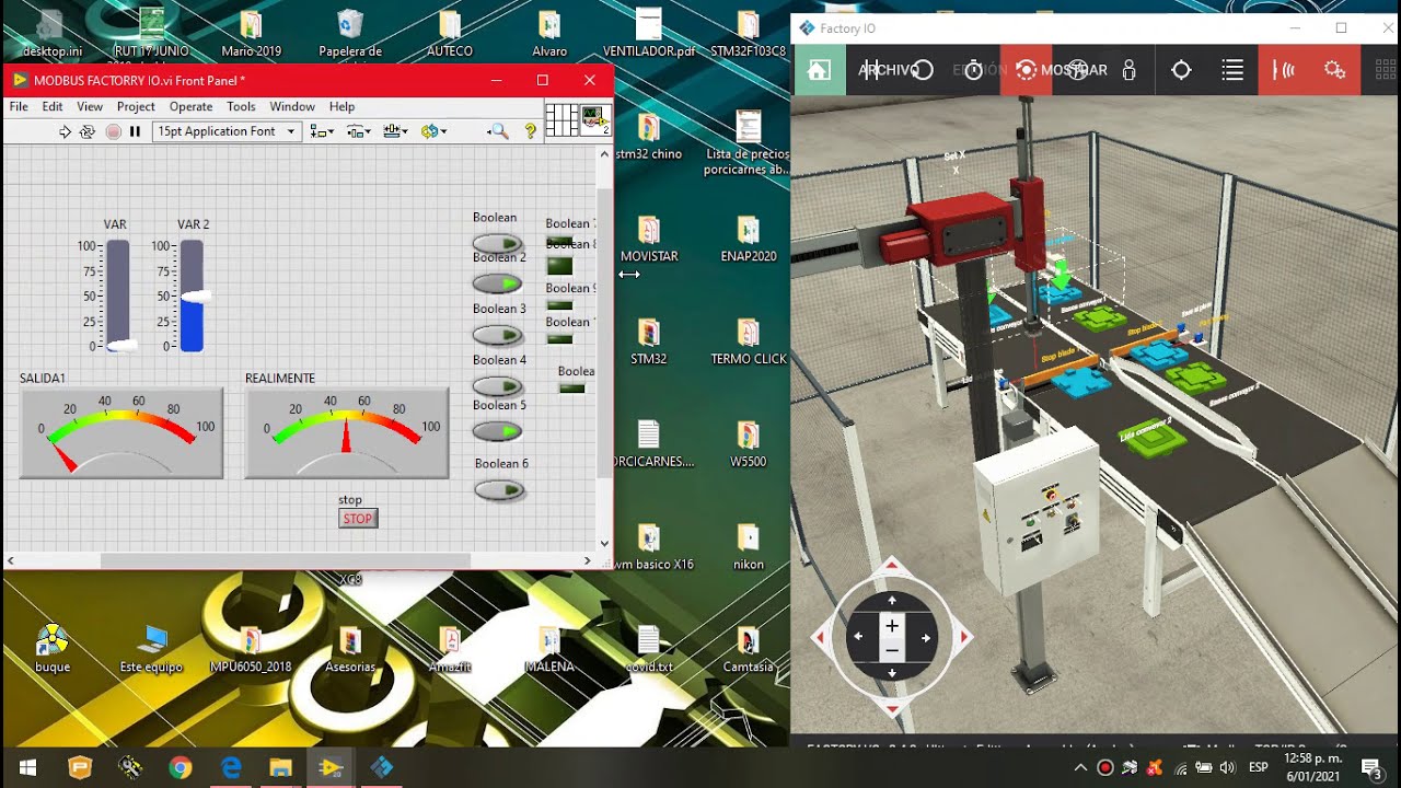 CONTROL DE FACTORY IO CON LABVIEW USANDO MODBUS TCP SERVER