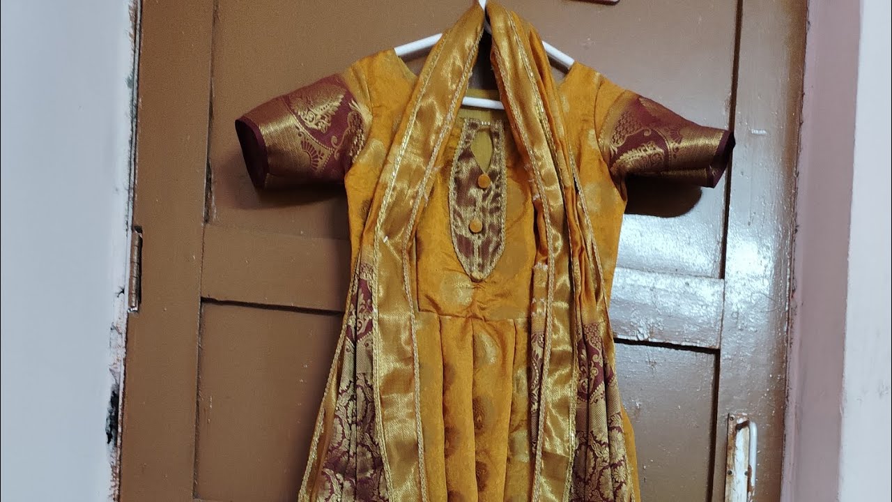 #old saree convert to party wear👗 dress