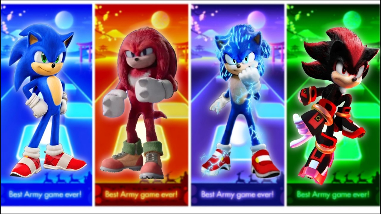 Sonic  🦔 Knuckles 🔴 Sonic 🔴 Shadow - Tiles hop