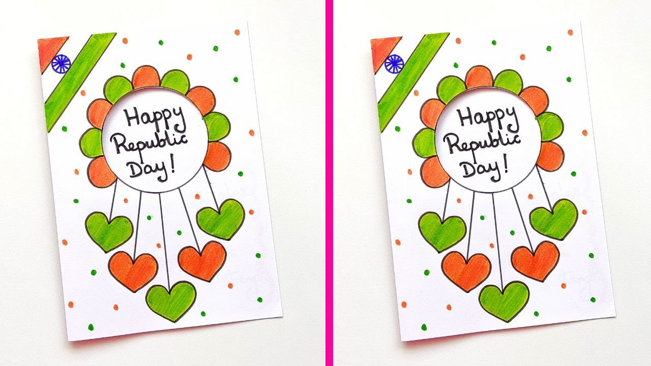 Как сделать открытку ко Дню Республики | Простая и красивая открытка ко Дню Республики | Поздрави...