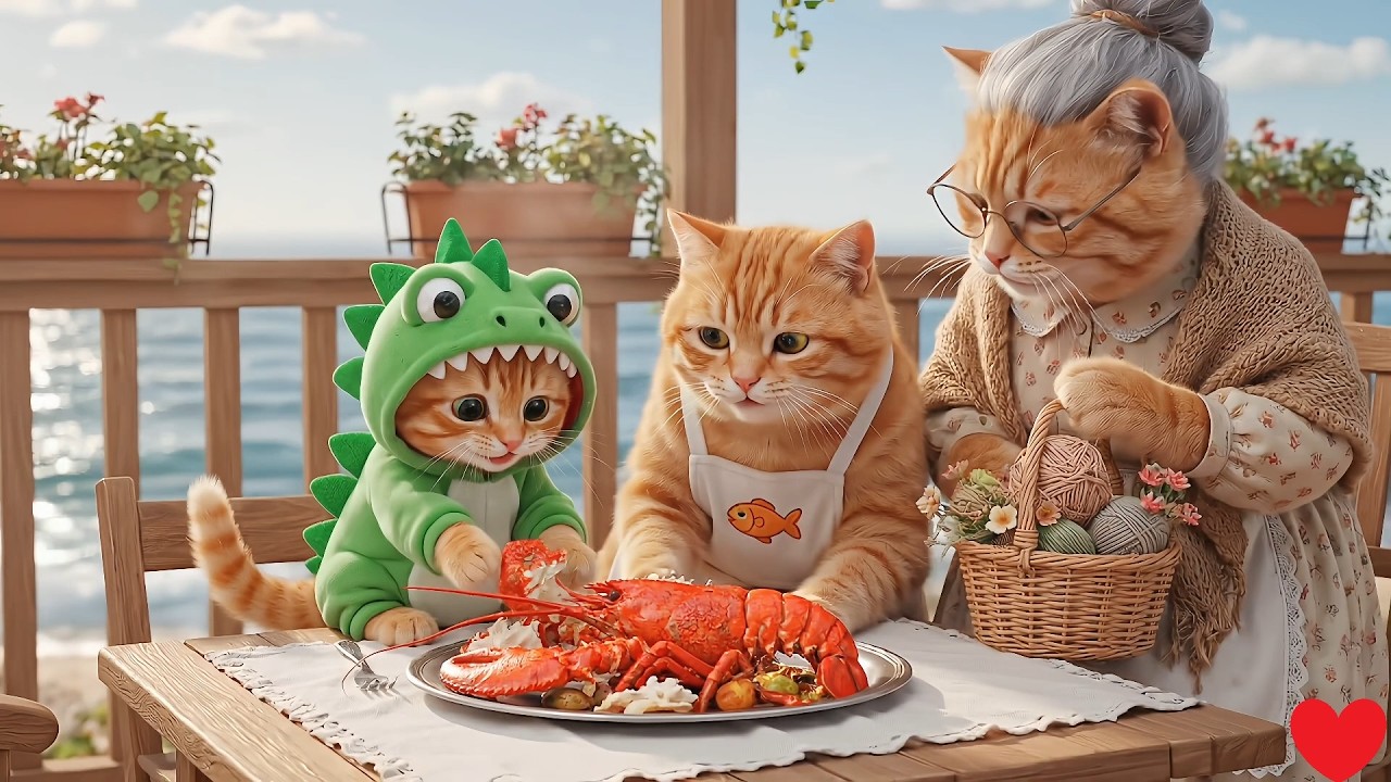 A Heartwarming Cat Story: Ginger Kitten Meets Grandma on a Seaside Adventure