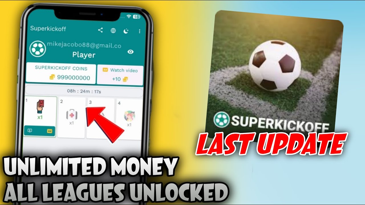Superkickoff mod apk 🔥 Unlimited Money + All Leagues Unlocked | Android & iOS 2025