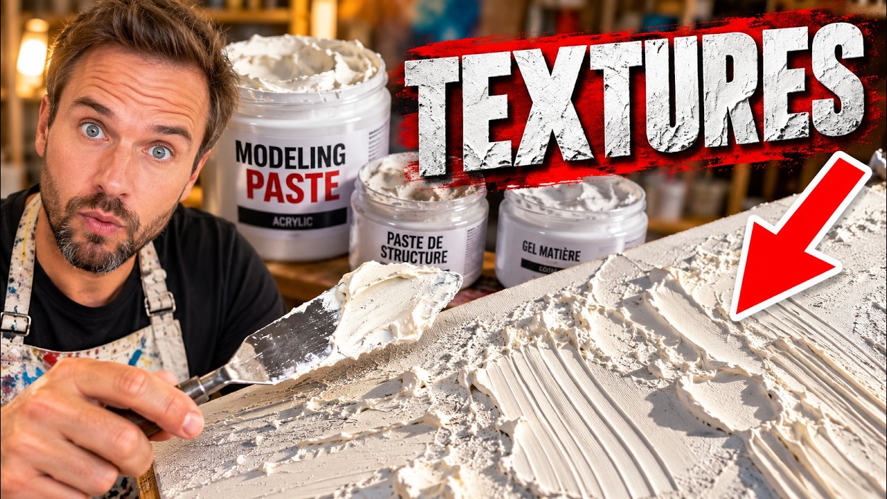 Comment faire des reliefs, textures, effets de matières pour la peinture (Modeling paste)