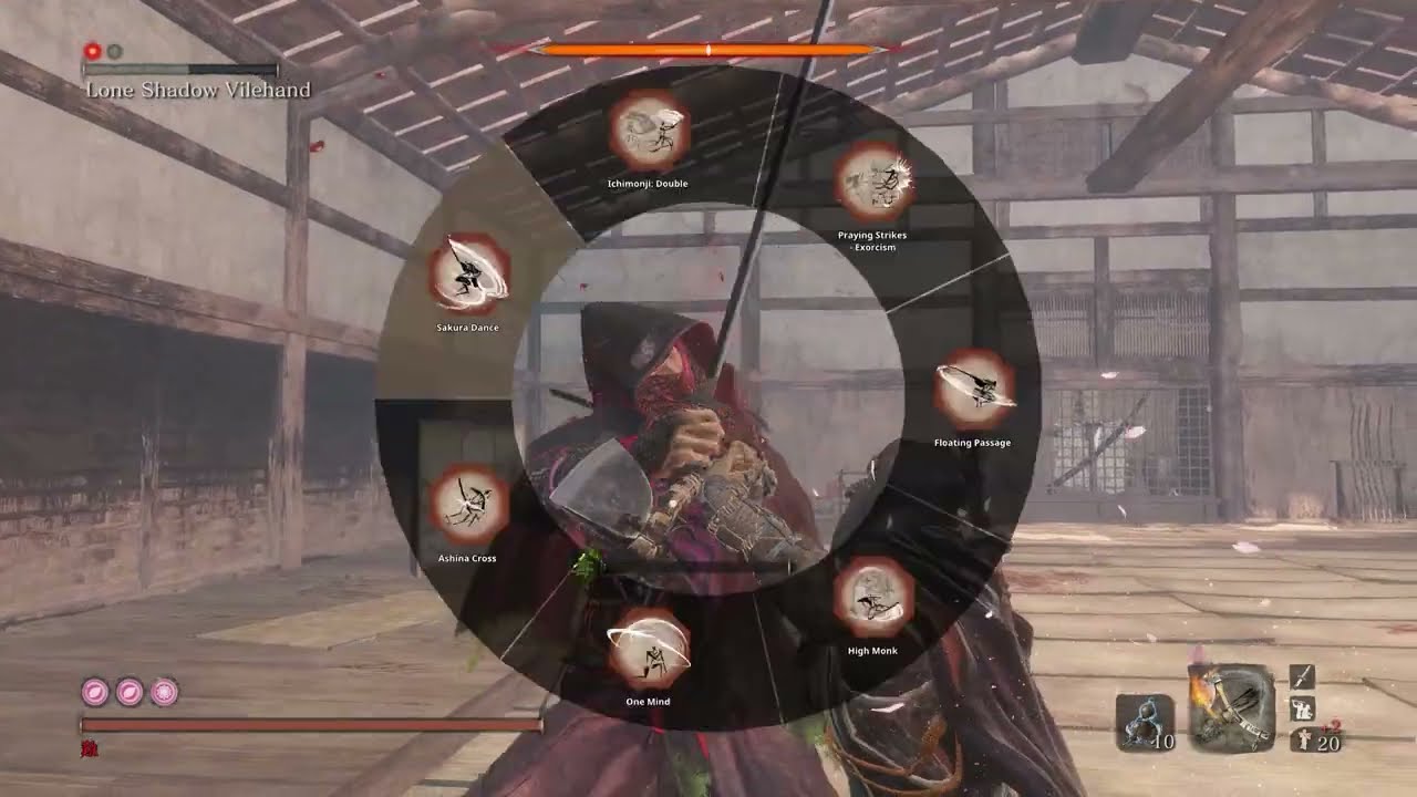 SEKIRO lone shadow vilehand training dojo