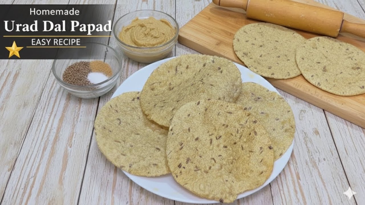 उरद दाल मसाला पापड़, खास टिप्स के साथ Urad Dal Masala Papad Recipe #papadrecipe #food  #viral 