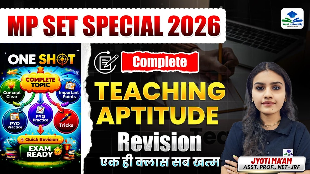 MP SET 2026 Teaching Aptitude One Shot | Complete Revision in One Class By Jyoti Ma'am