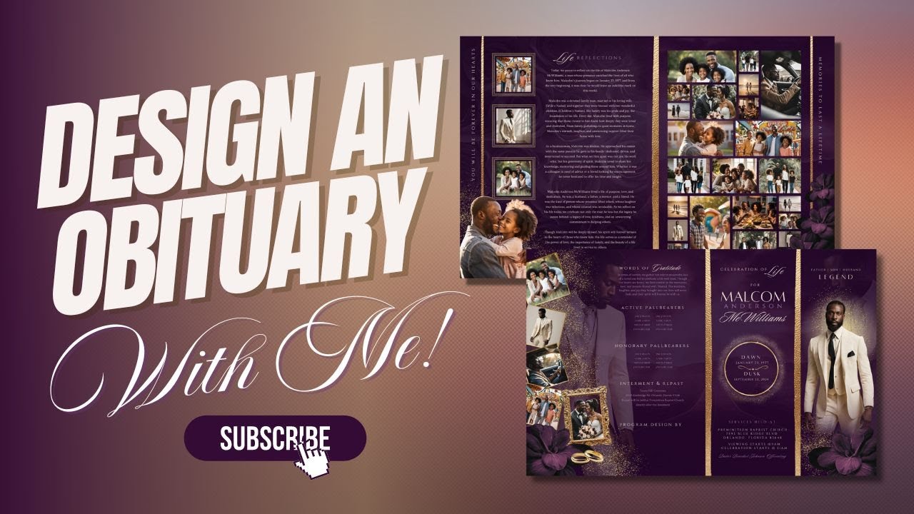 Design an 11x17 Obituary With Me #obituarydesign #canvaobituary