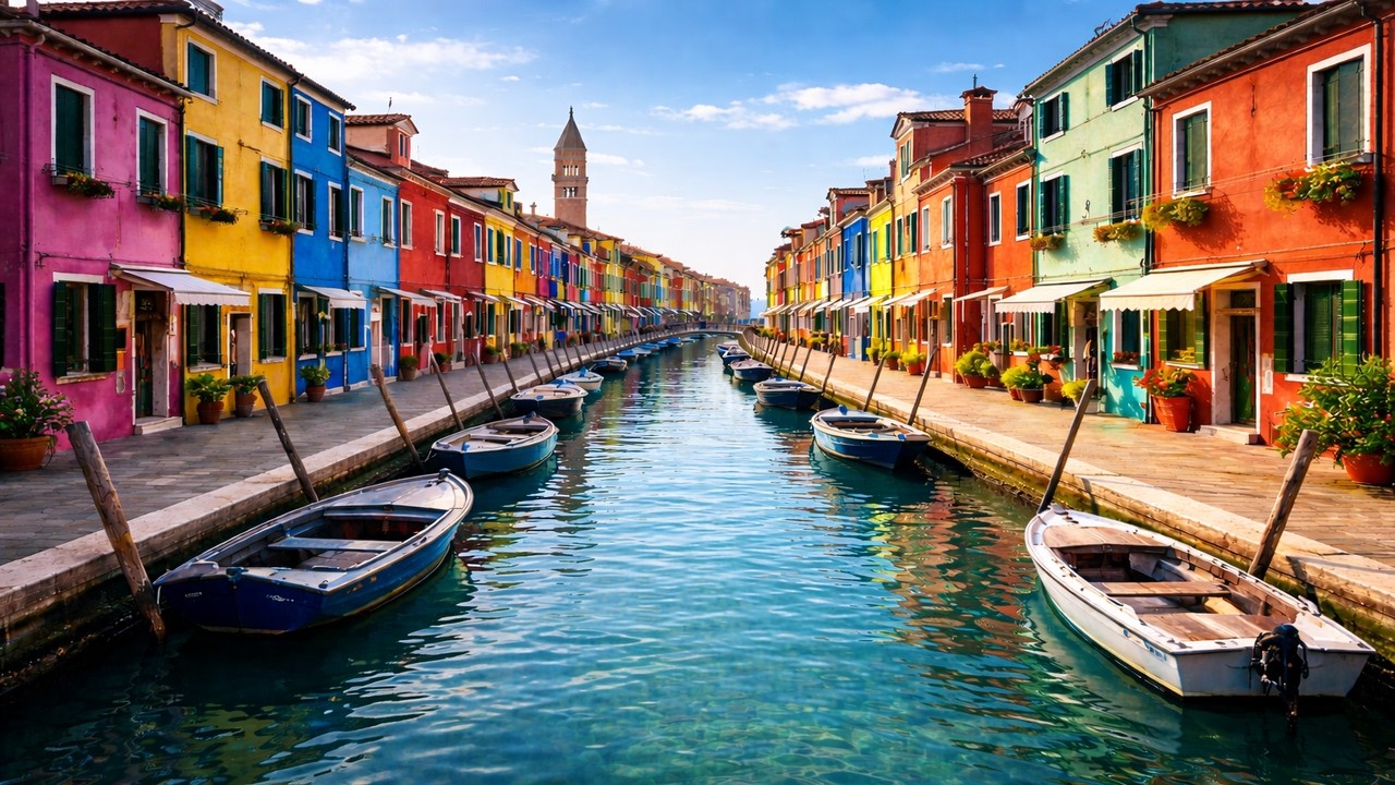 The Fairytale Island in Venice Lagoon | Burano, Italy  🇮🇹  | 4K Walking Tour